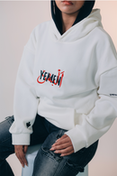 “Sana’a in Style” - Embroidered White Yemen Hoodie