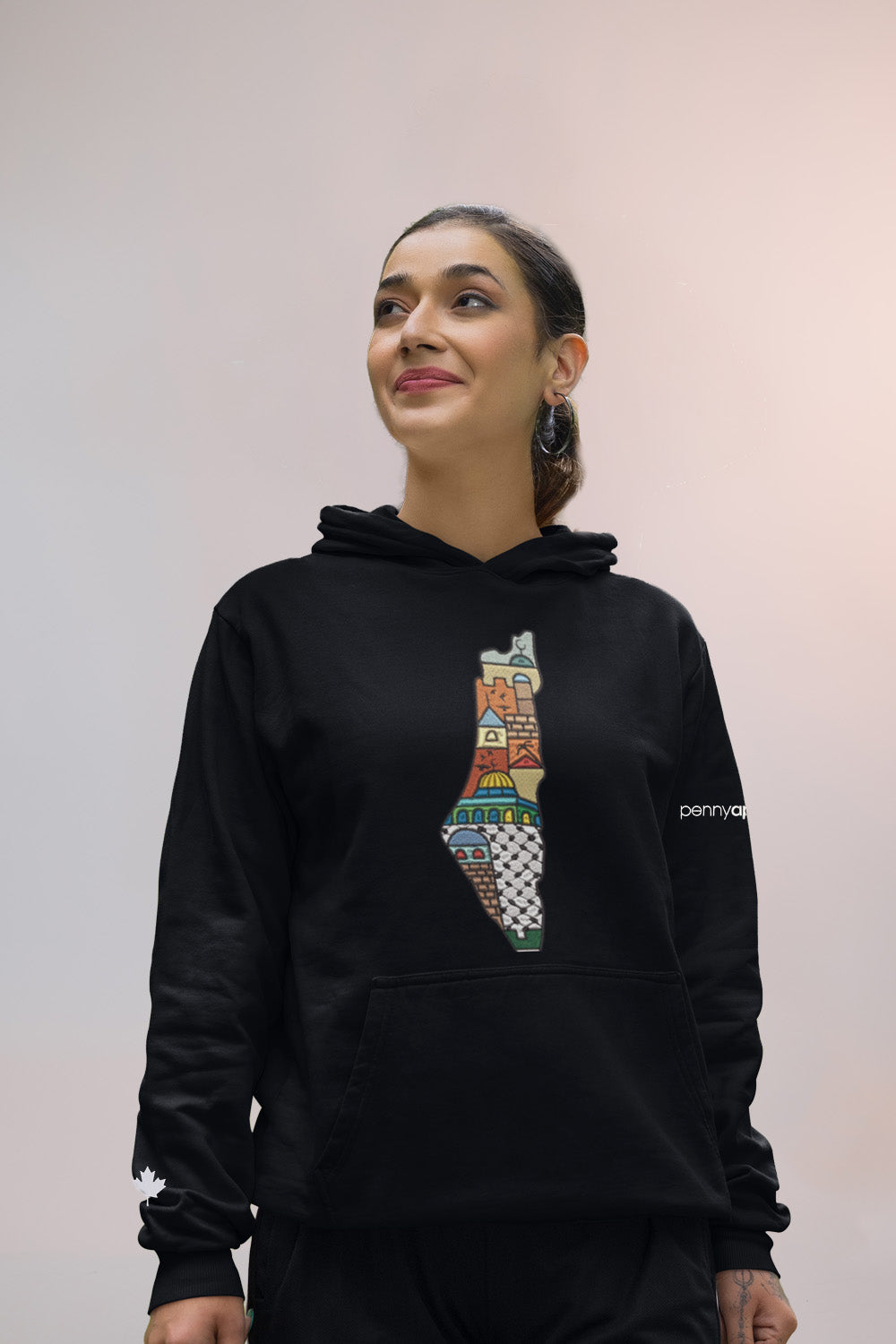 "Midnight Solidarity" - Palestine Map Hoodie