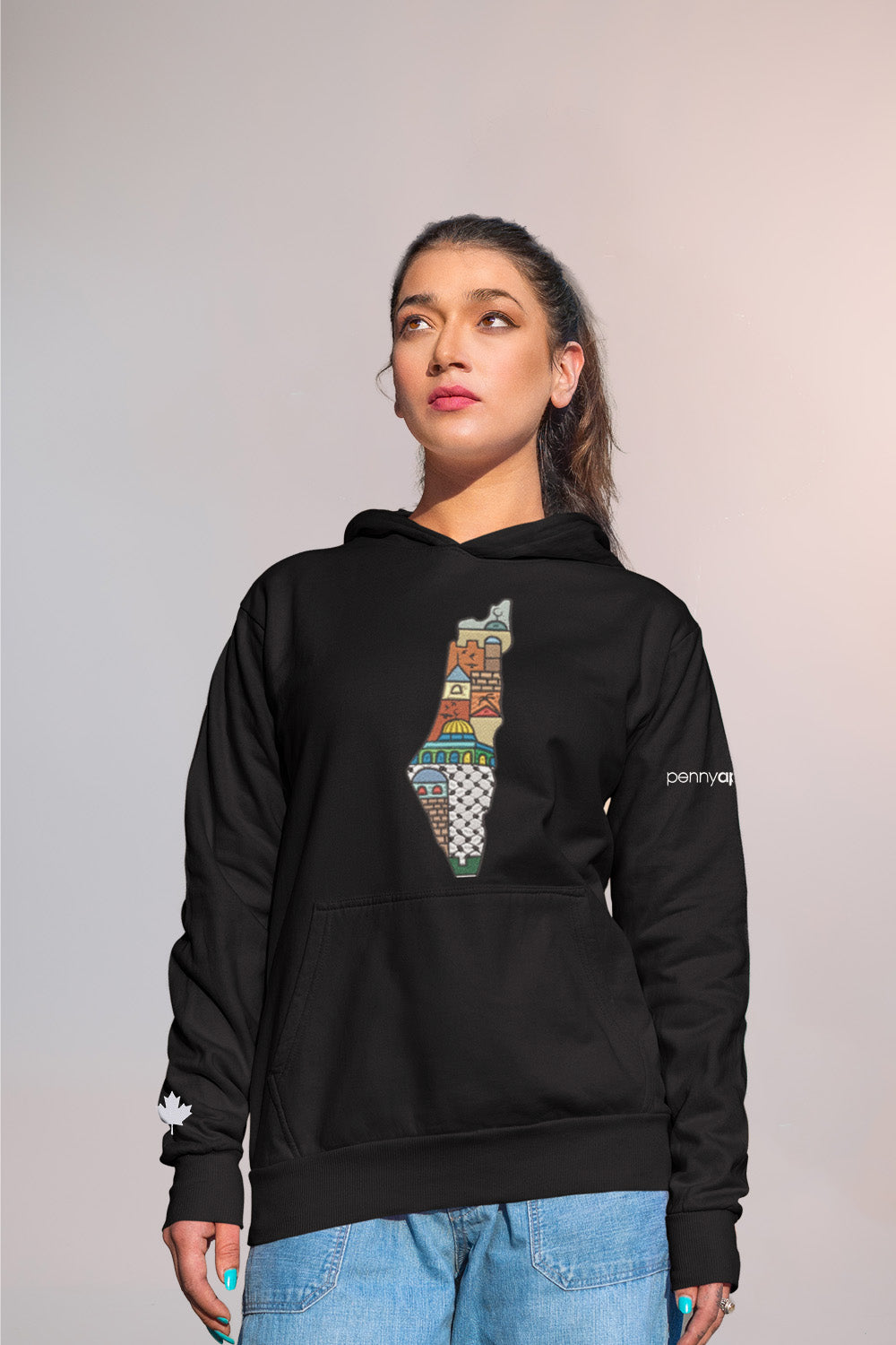 "Midnight Solidarity" - Palestine Map Hoodie
