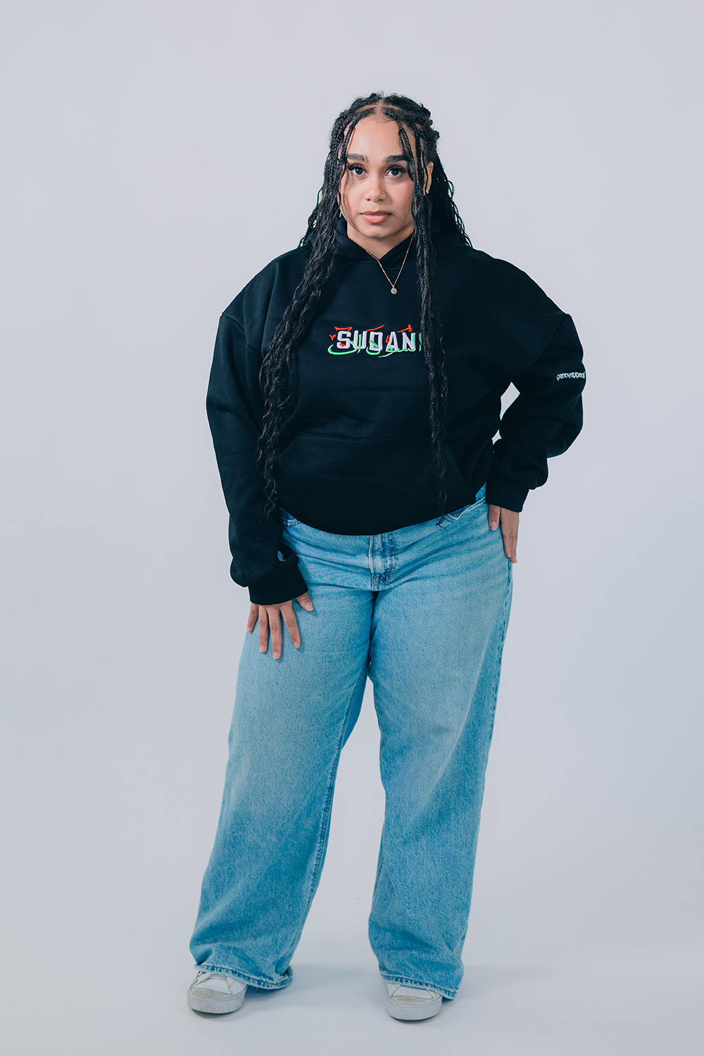 “Nile Guardian” - Embroidered Black Sudan Hoodie