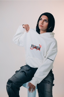 “Sana’a in Style” - Embroidered White Yemen Hoodie